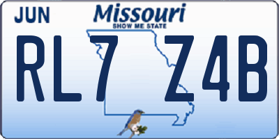 MO license plate RL7Z4B