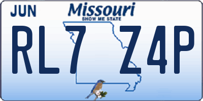 MO license plate RL7Z4P