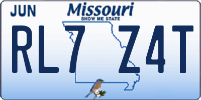 MO license plate RL7Z4T