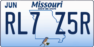 MO license plate RL7Z5R