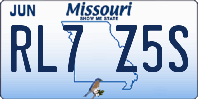 MO license plate RL7Z5S