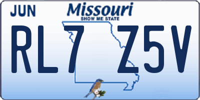 MO license plate RL7Z5V