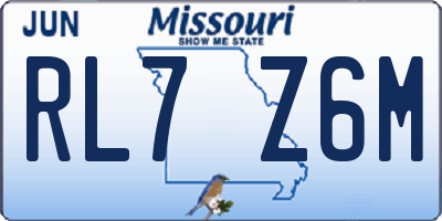 MO license plate RL7Z6M