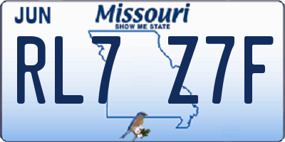 MO license plate RL7Z7F