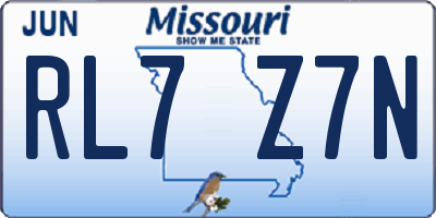 MO license plate RL7Z7N
