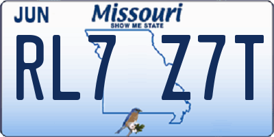 MO license plate RL7Z7T