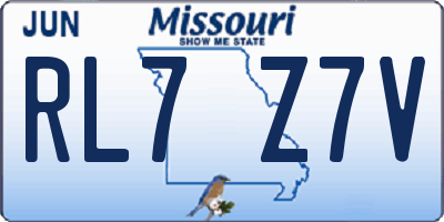 MO license plate RL7Z7V
