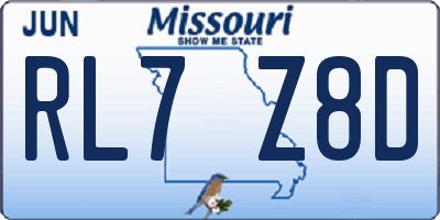 MO license plate RL7Z8D