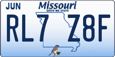 MO license plate RL7Z8F