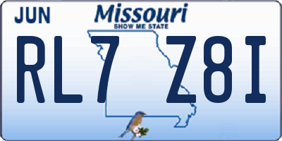 MO license plate RL7Z8I