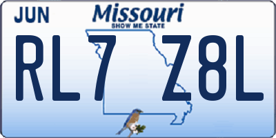 MO license plate RL7Z8L