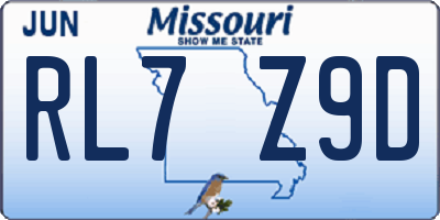 MO license plate RL7Z9D