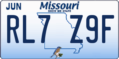 MO license plate RL7Z9F