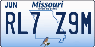 MO license plate RL7Z9M