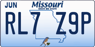 MO license plate RL7Z9P