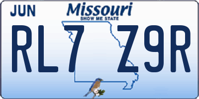 MO license plate RL7Z9R