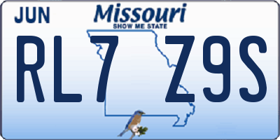 MO license plate RL7Z9S