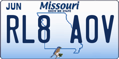 MO license plate RL8A0V