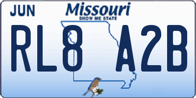 MO license plate RL8A2B
