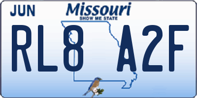 MO license plate RL8A2F