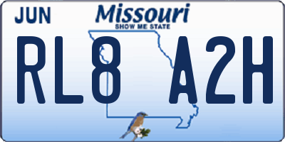 MO license plate RL8A2H
