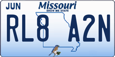MO license plate RL8A2N