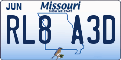 MO license plate RL8A3D