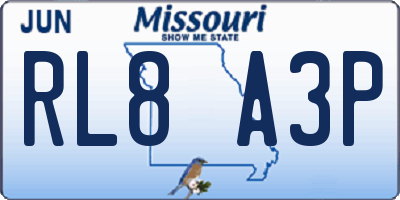MO license plate RL8A3P