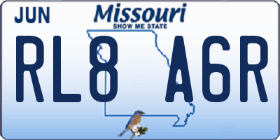 MO license plate RL8A6R