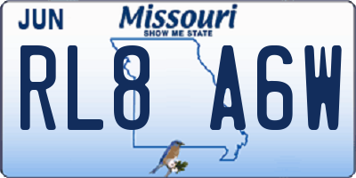 MO license plate RL8A6W