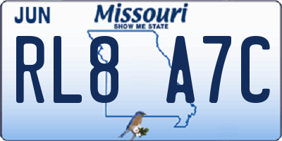 MO license plate RL8A7C
