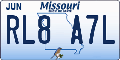 MO license plate RL8A7L