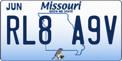 MO license plate RL8A9V