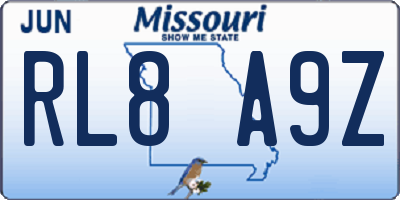 MO license plate RL8A9Z