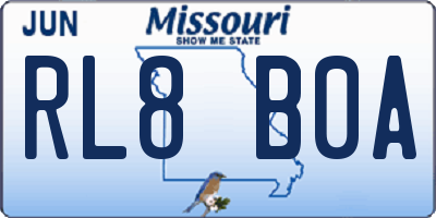 MO license plate RL8B0A