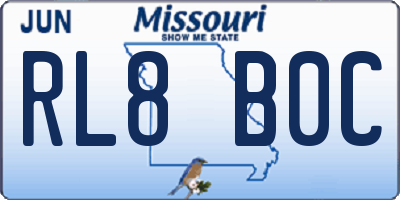MO license plate RL8B0C