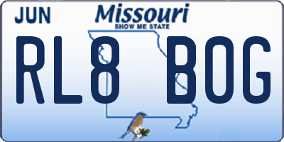 MO license plate RL8B0G