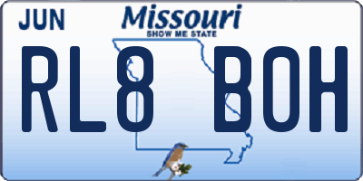 MO license plate RL8B0H
