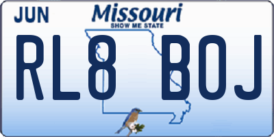 MO license plate RL8B0J