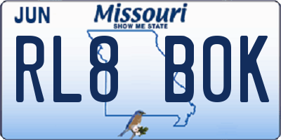 MO license plate RL8B0K