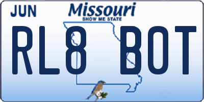 MO license plate RL8B0T