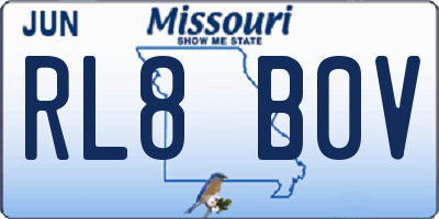 MO license plate RL8B0V