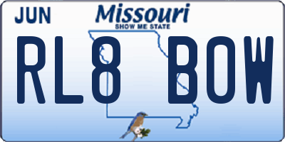 MO license plate RL8B0W