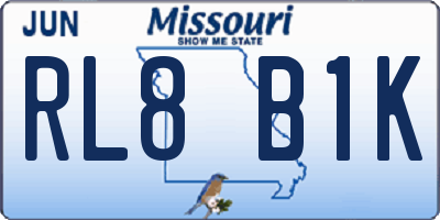 MO license plate RL8B1K