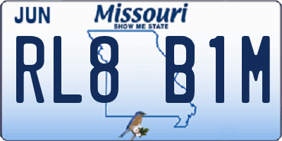 MO license plate RL8B1M