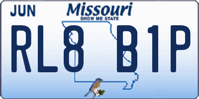 MO license plate RL8B1P