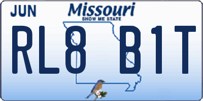 MO license plate RL8B1T