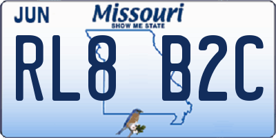 MO license plate RL8B2C