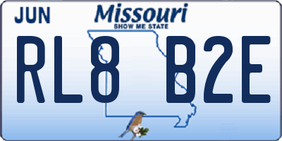 MO license plate RL8B2E
