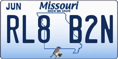 MO license plate RL8B2N